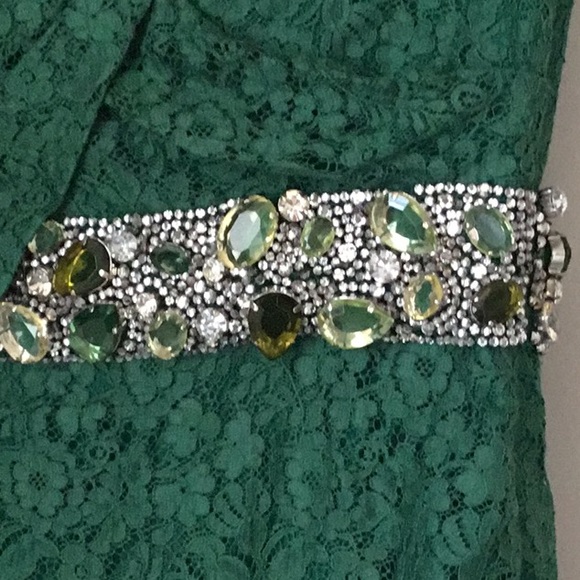 Burberry Prorsum Dark Pigment Green Lace Dress - Picture 5 of 8